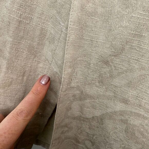 Tasso Elba Shirt Mens XL Tan Silk Linen Button Up Short Sleeve Collared *Flaw - Picture 4 of 8